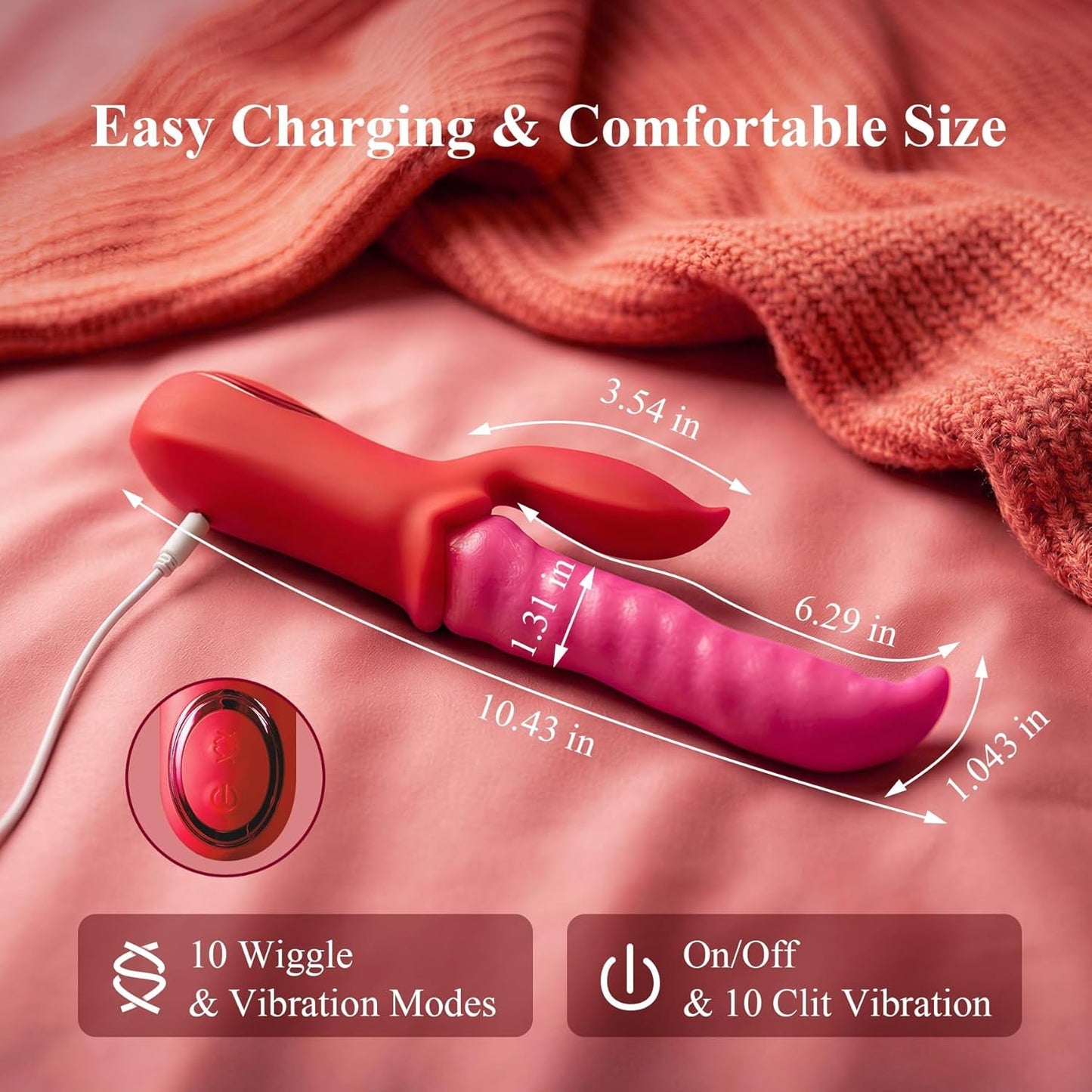 VirelWriggle Vibrador de lengua de 20 modos juguete para el punto G