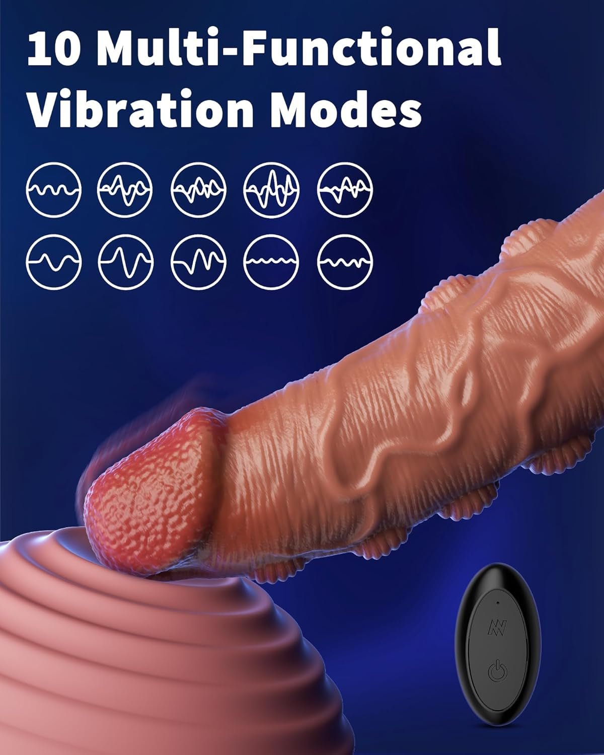 Manchon pénien SynexisX App Control 10 modes, anneau en silicone