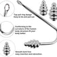 SpiralSteel Gancho anal de acero inoxidable en espiral 3 bolas