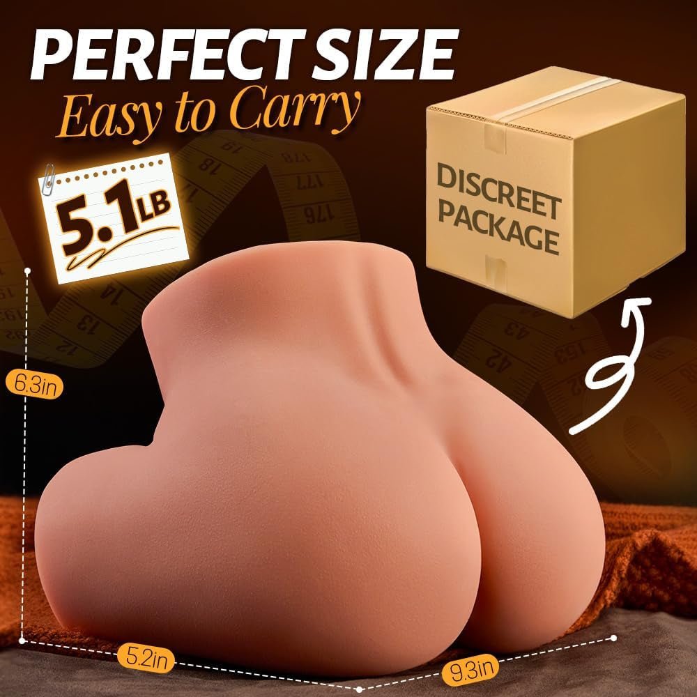 VirexCore Muñeca sexual portátil de 5.1lb Trasero TPE Doble Canal
