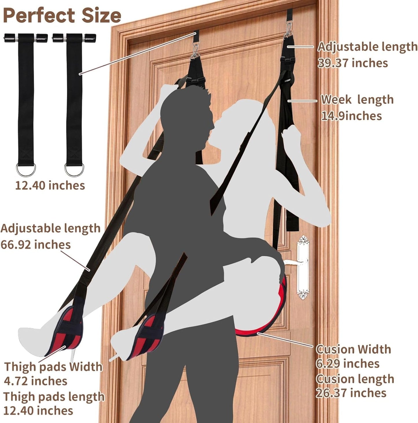Columpio sexual Velaryn para puerta con asiento y sujeciones