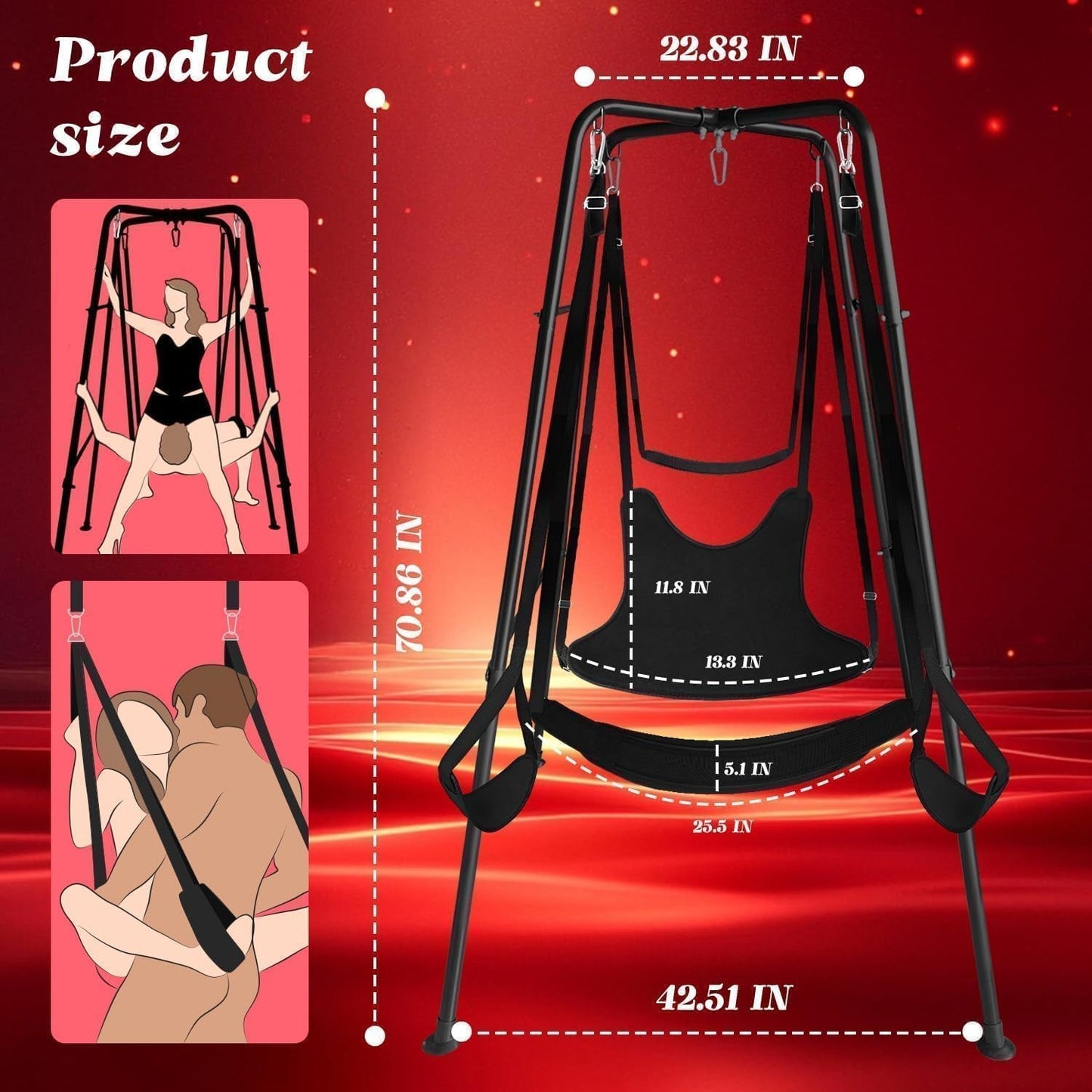 TitanFrame Marco Independiente para Columpio de Sexo 800lb Ajustable