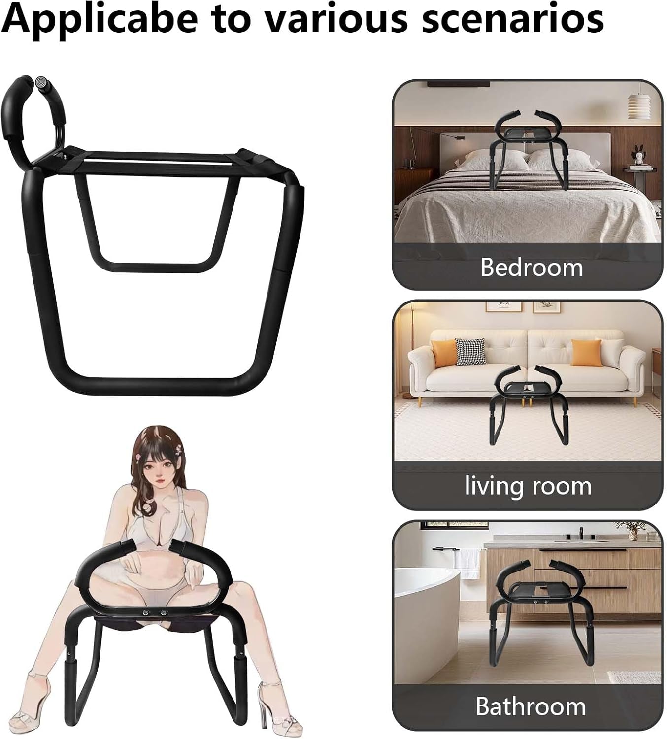 Silla sexual AxisControl con apoyabrazos y correas elásticas