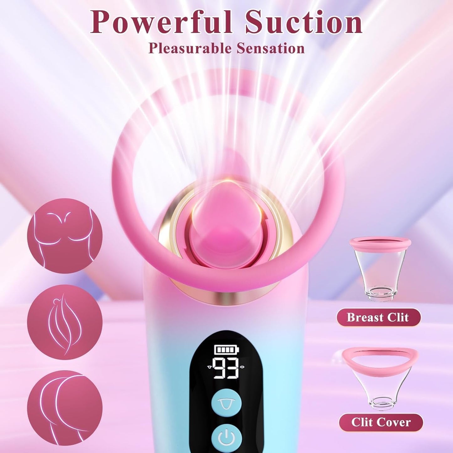 Vibrador de clítoris LumiVanta AI Rose Wand con pantalla LCD y aplicación, impermeable