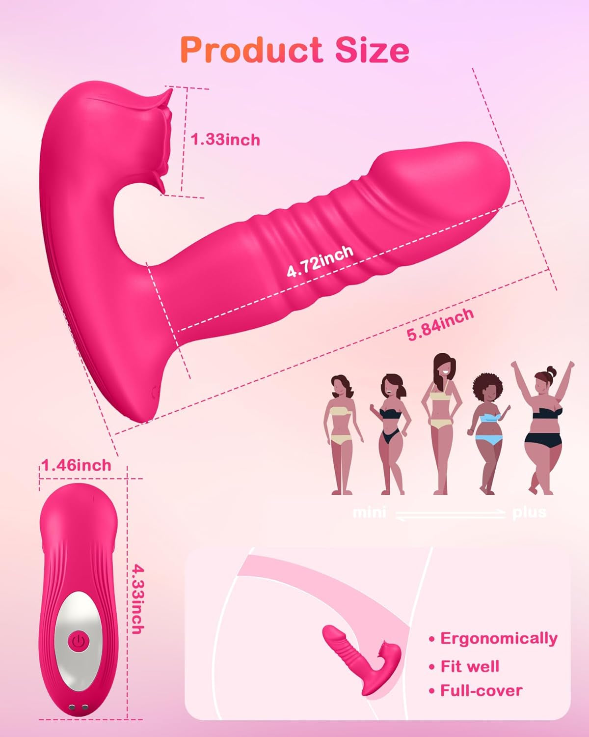 RoseThrustV Chupador de Clítoris Impulsor Portátil 3 en 1