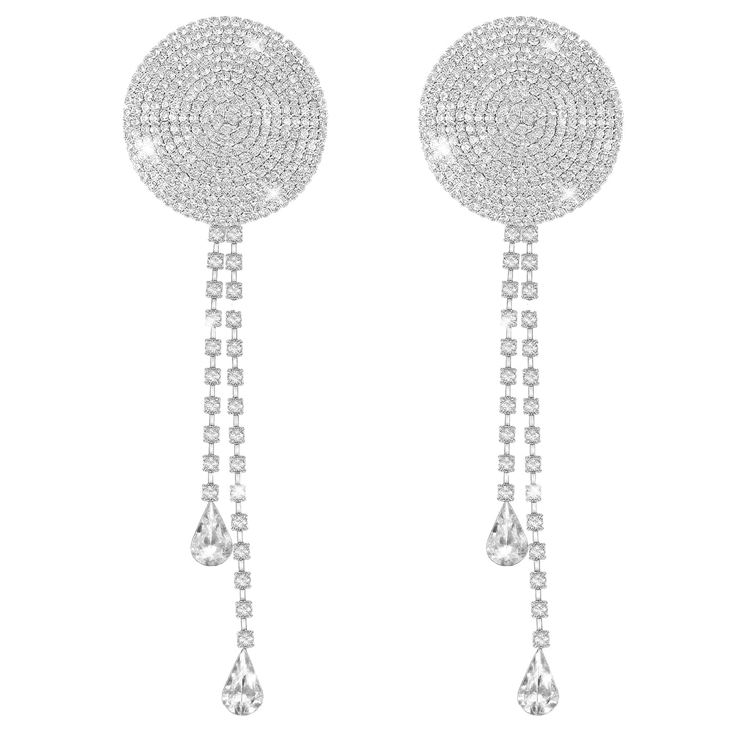 Conjunto de pezoneras con borlas de diamantes de imitación