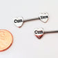 'Cum Here' Pierced Nipple Barbells 14G Sexy Nipple Rings Jewelry