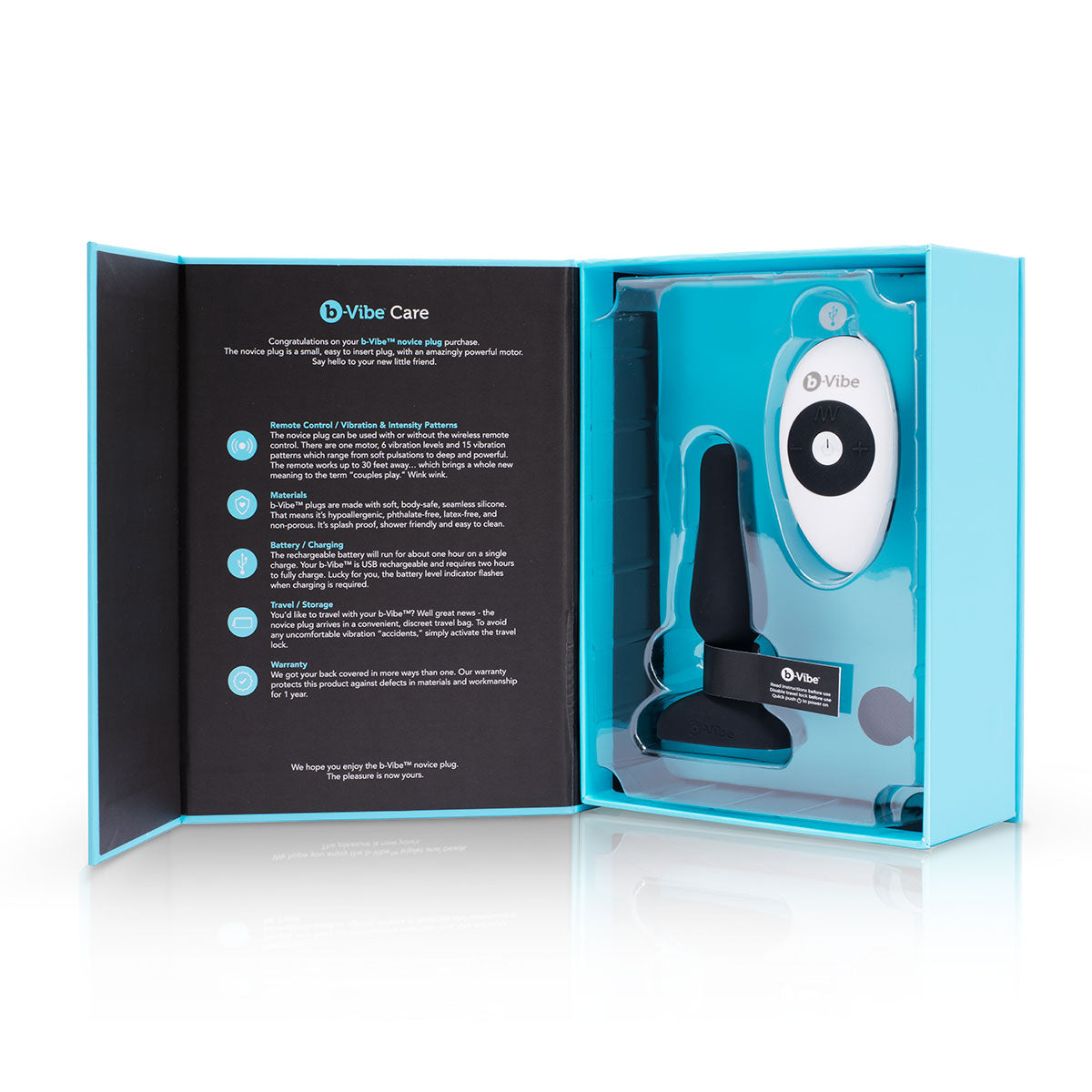 b-Vibe Novice Anal Plug - Negro