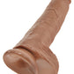 King Cock 11" Pene con testículos - Bronceado