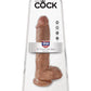 Pene King Cock de 10" con testículos - Color tan