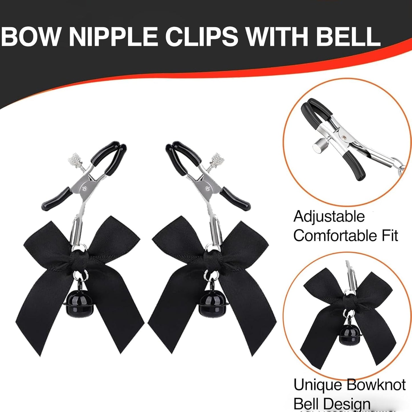 Juego de pinzas para pezones y collar BowBelle BDSM
