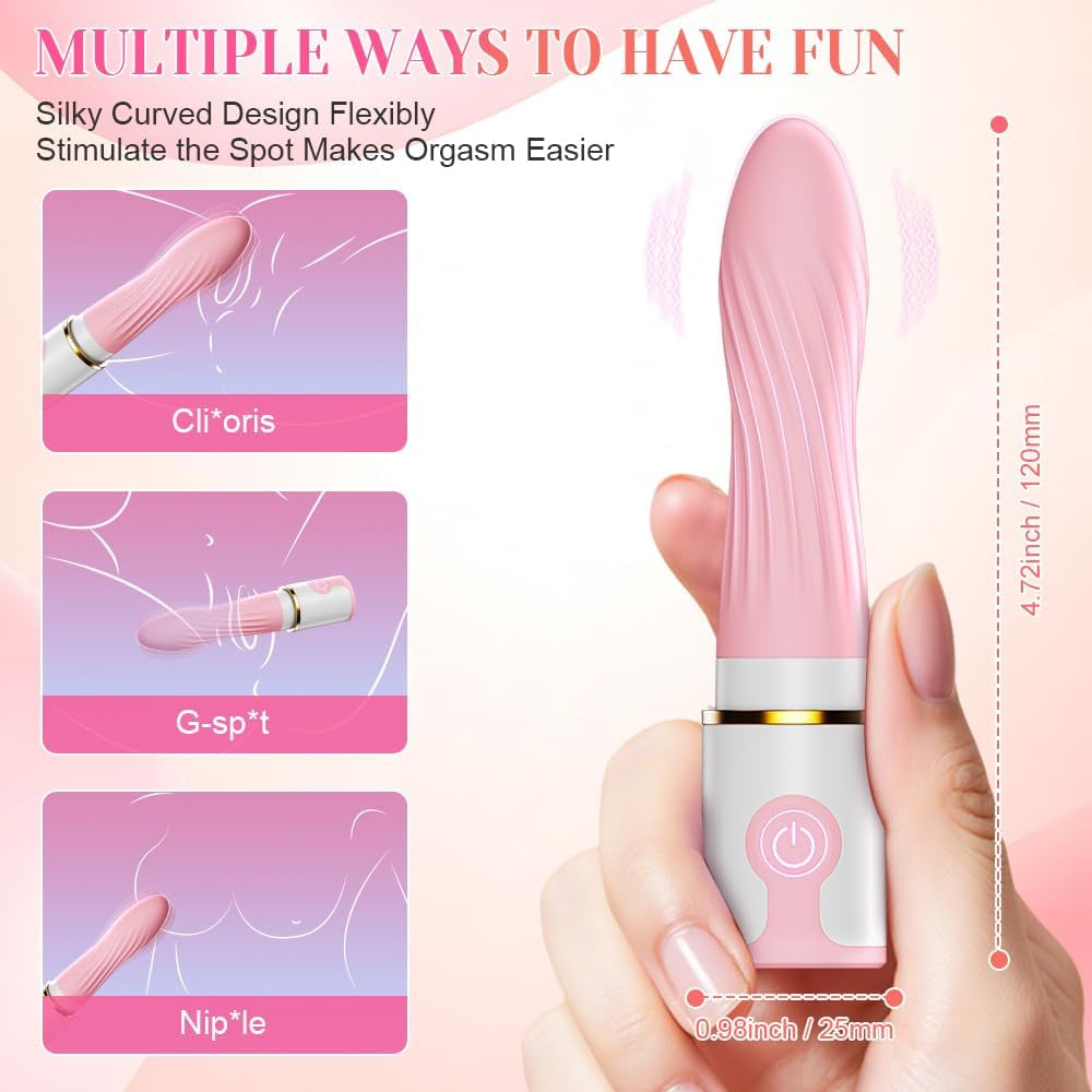 SecretLuxe Lipstick Bullet Vibrator 10 Modes Quiet Rechargeable
