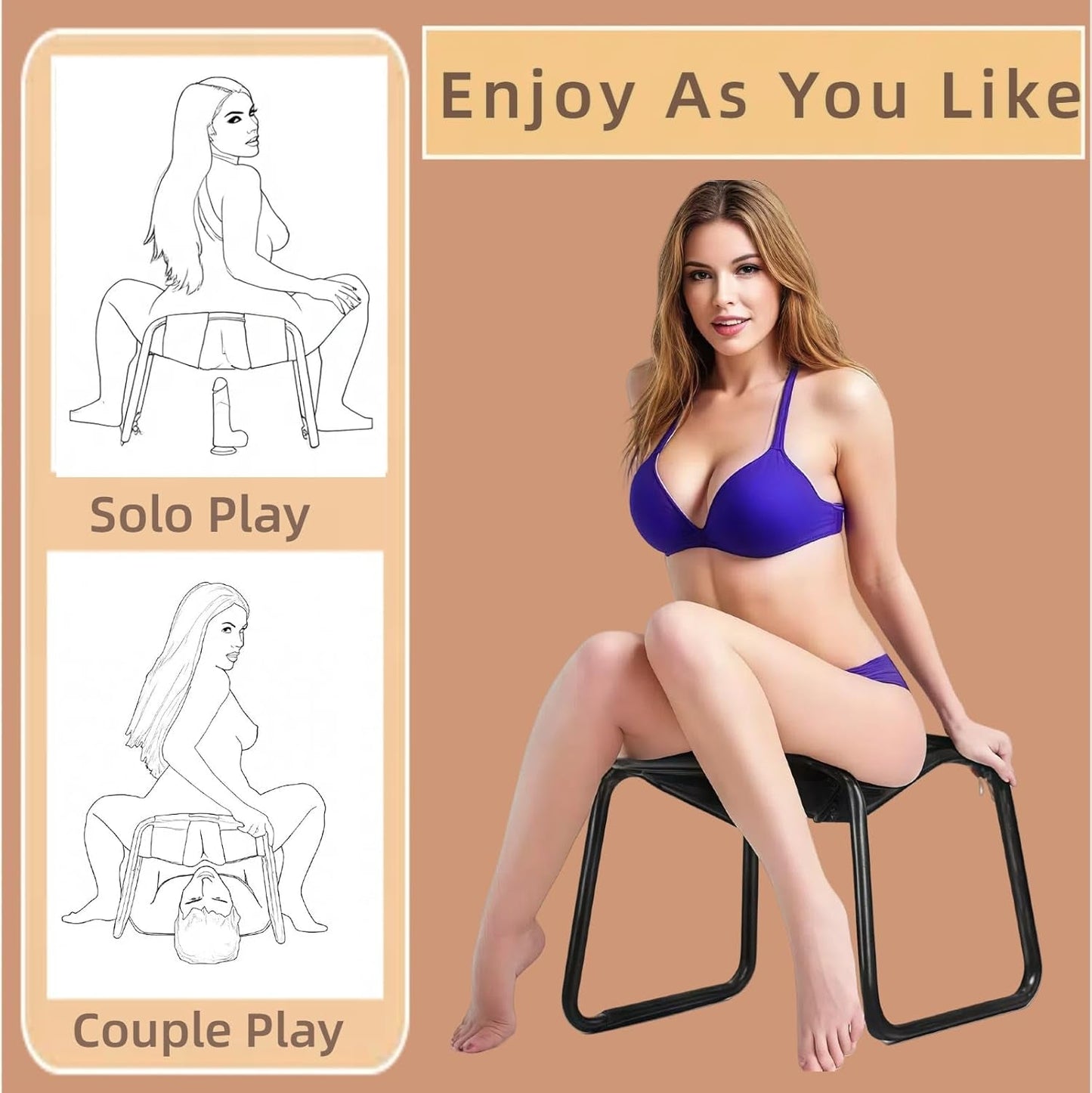 Taburete ajustable para posiciones sexuales VeloraLift
