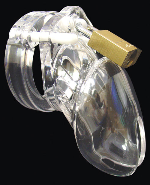 CC-6000S Jaula de Castidad y Candado de 2.5" - Transparente