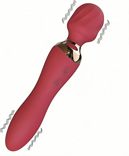 VortexDuo Vibrador varita 2 en 1 doble motor 12 velocidades resistente al agua