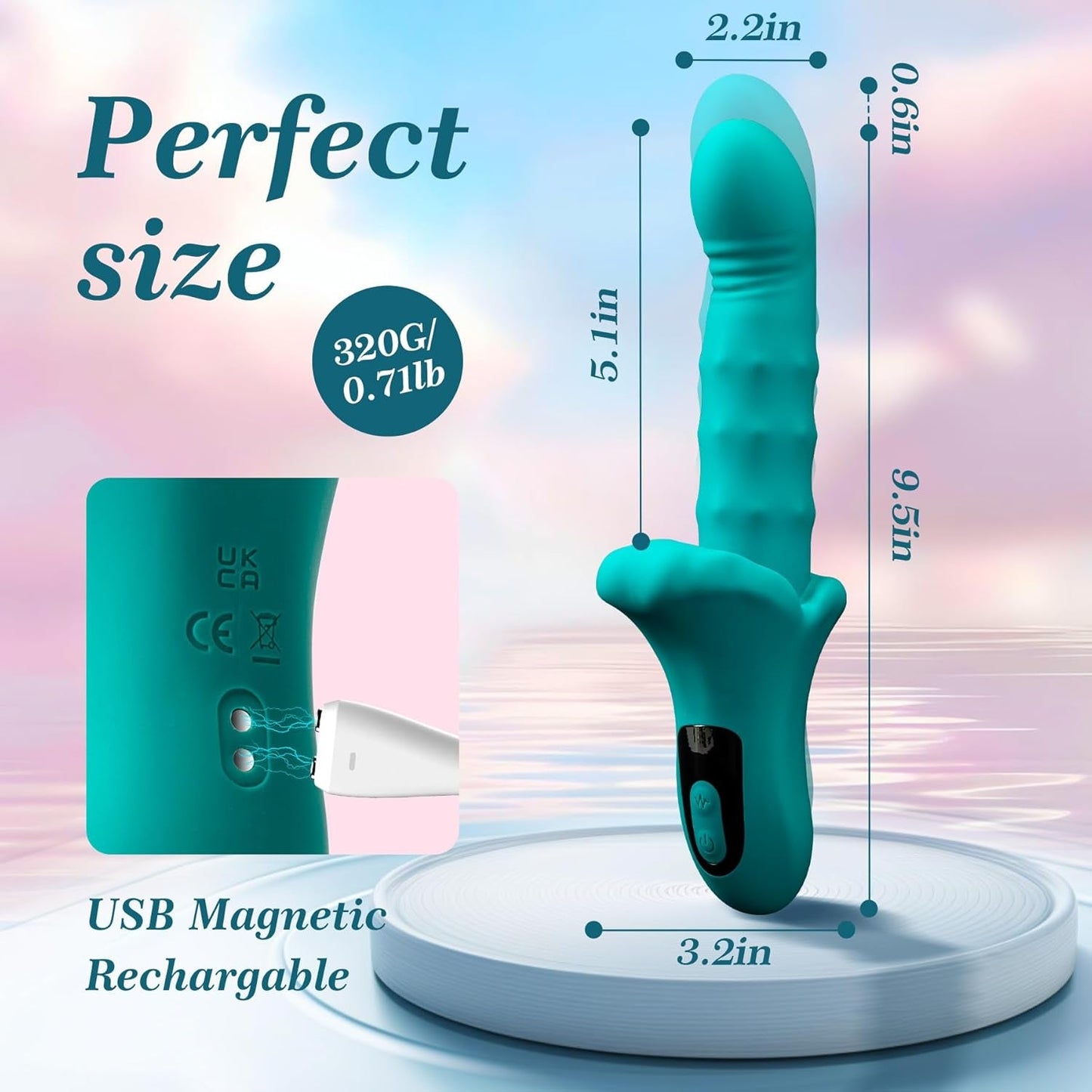Vibrador de empuje RosePulse con 9×9 modos
