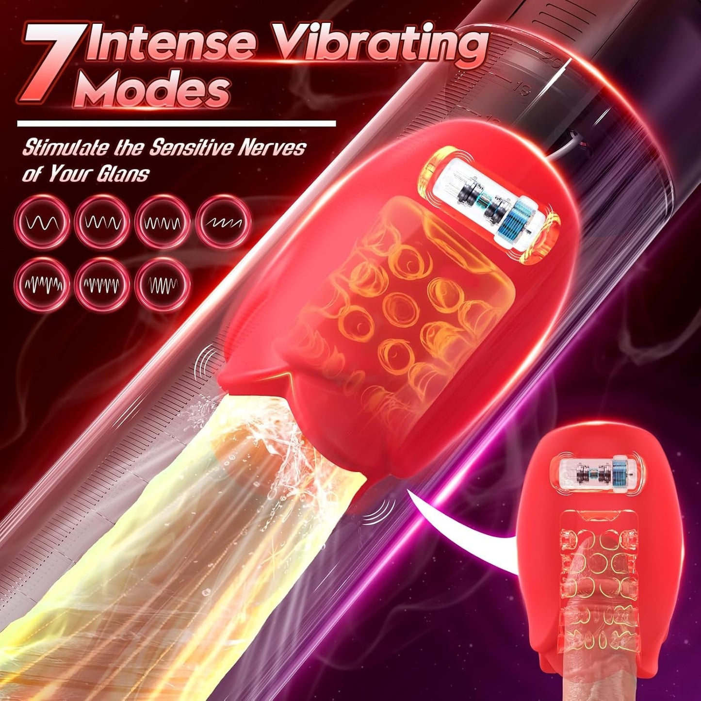 PowerPump Electric Penis Pump 5 Suction 7 Vibe Modes