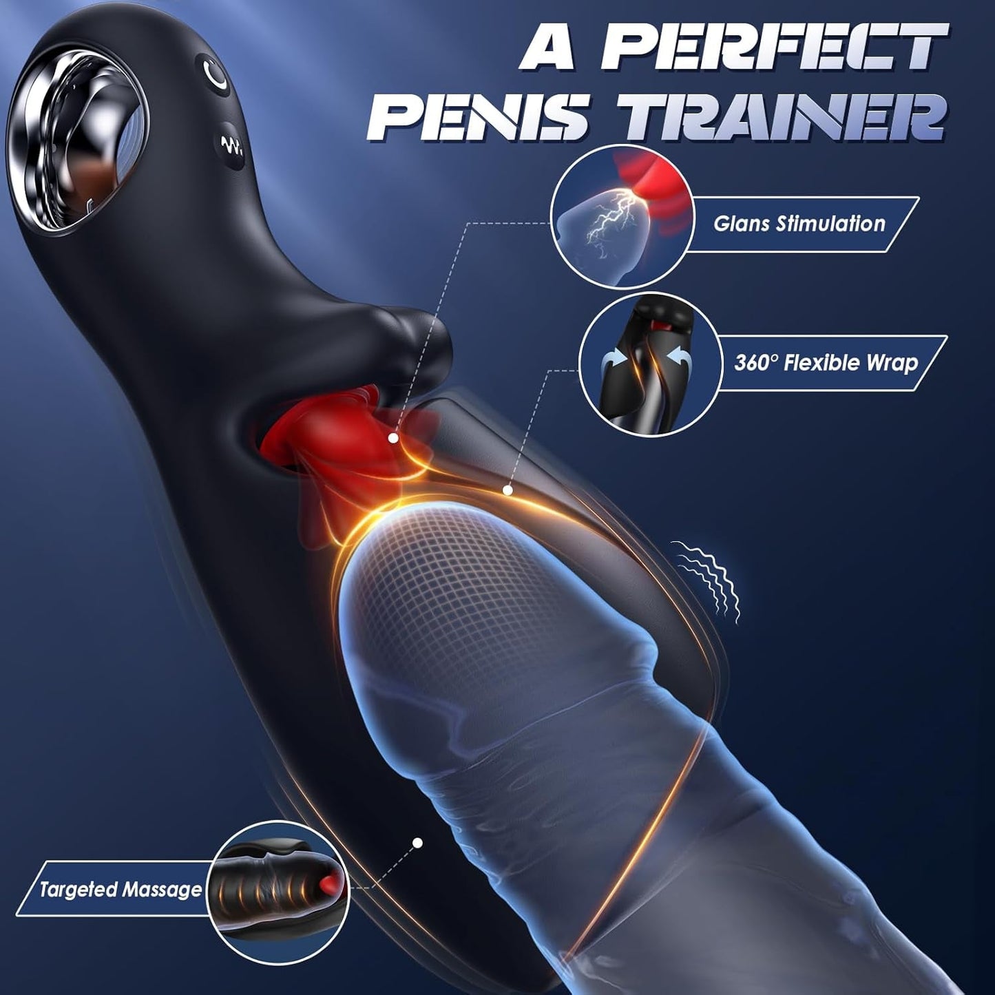 Vibromasseur de langue AI LumiTongue pour homme avec contrôle par application