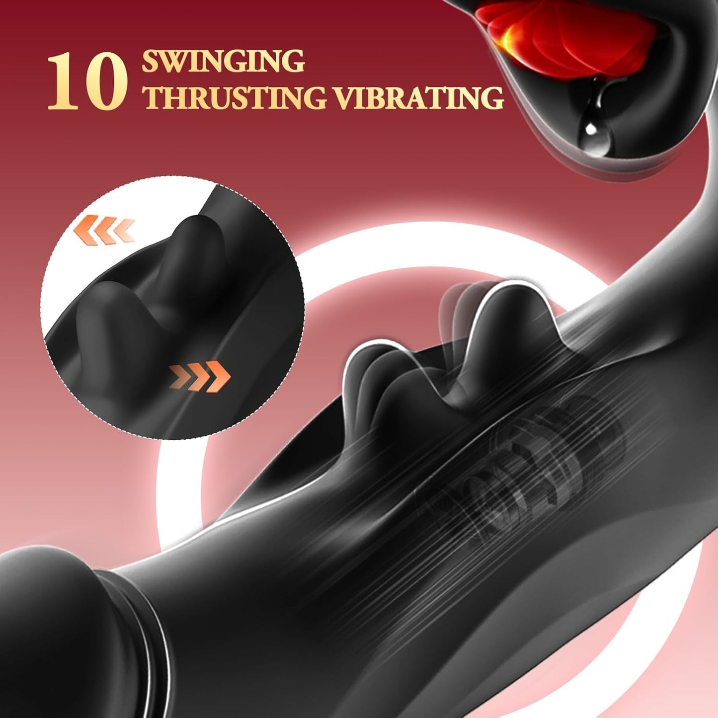 Vibrador ElyraBoost de conejo con empuje y lengüeteo 4 en 1, 10 modos, punto G