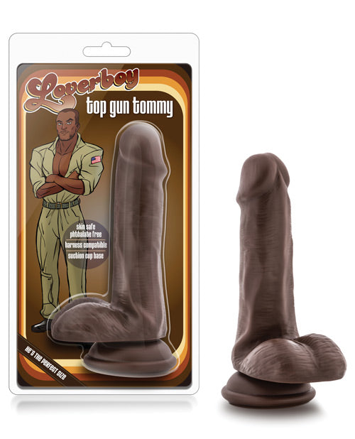 Gode ceinture Coverboy Top Gun Tommy de 15 cm – Marron