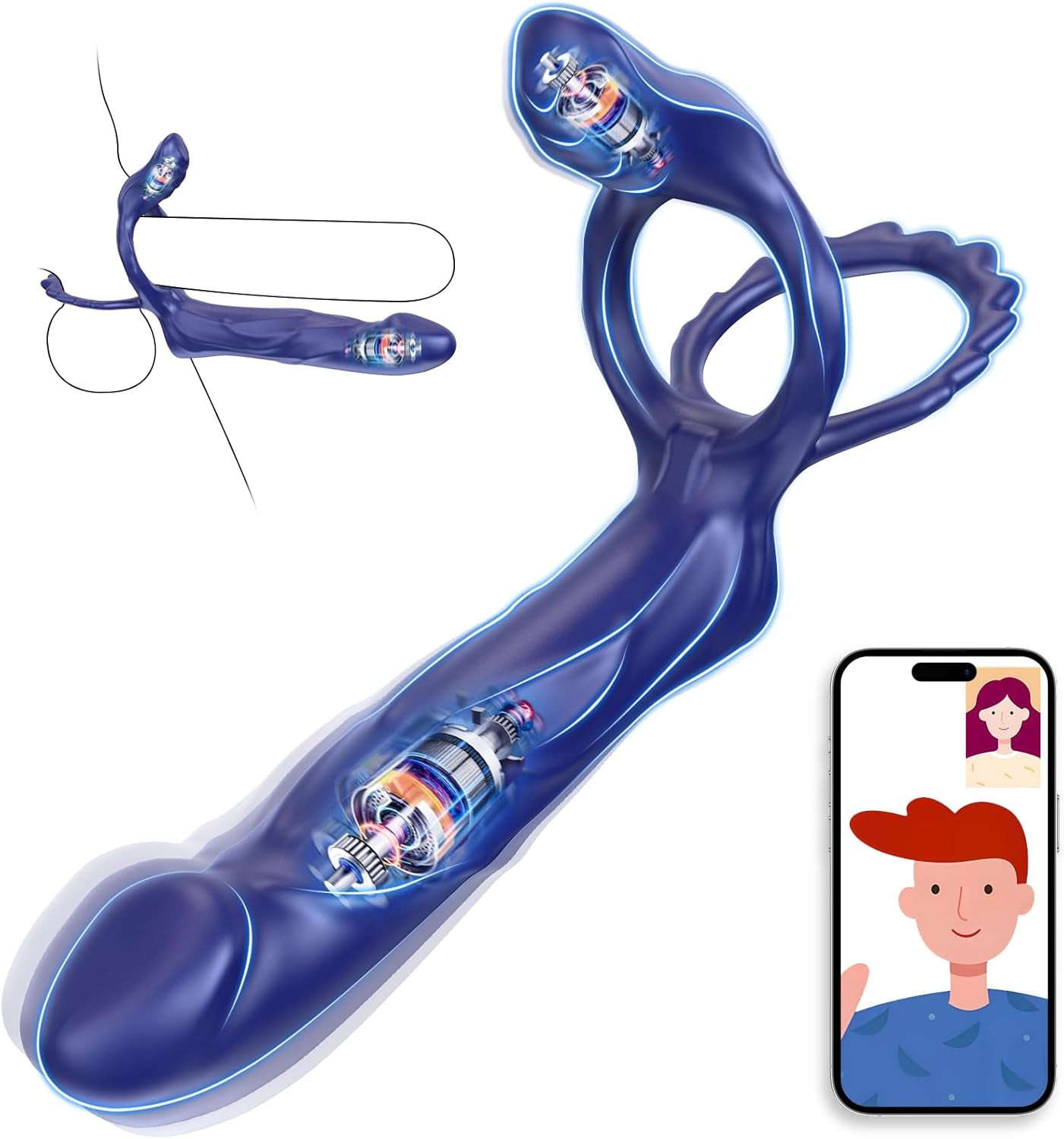Anillo para pene DualDrive con vibrador de clítoris incorporado