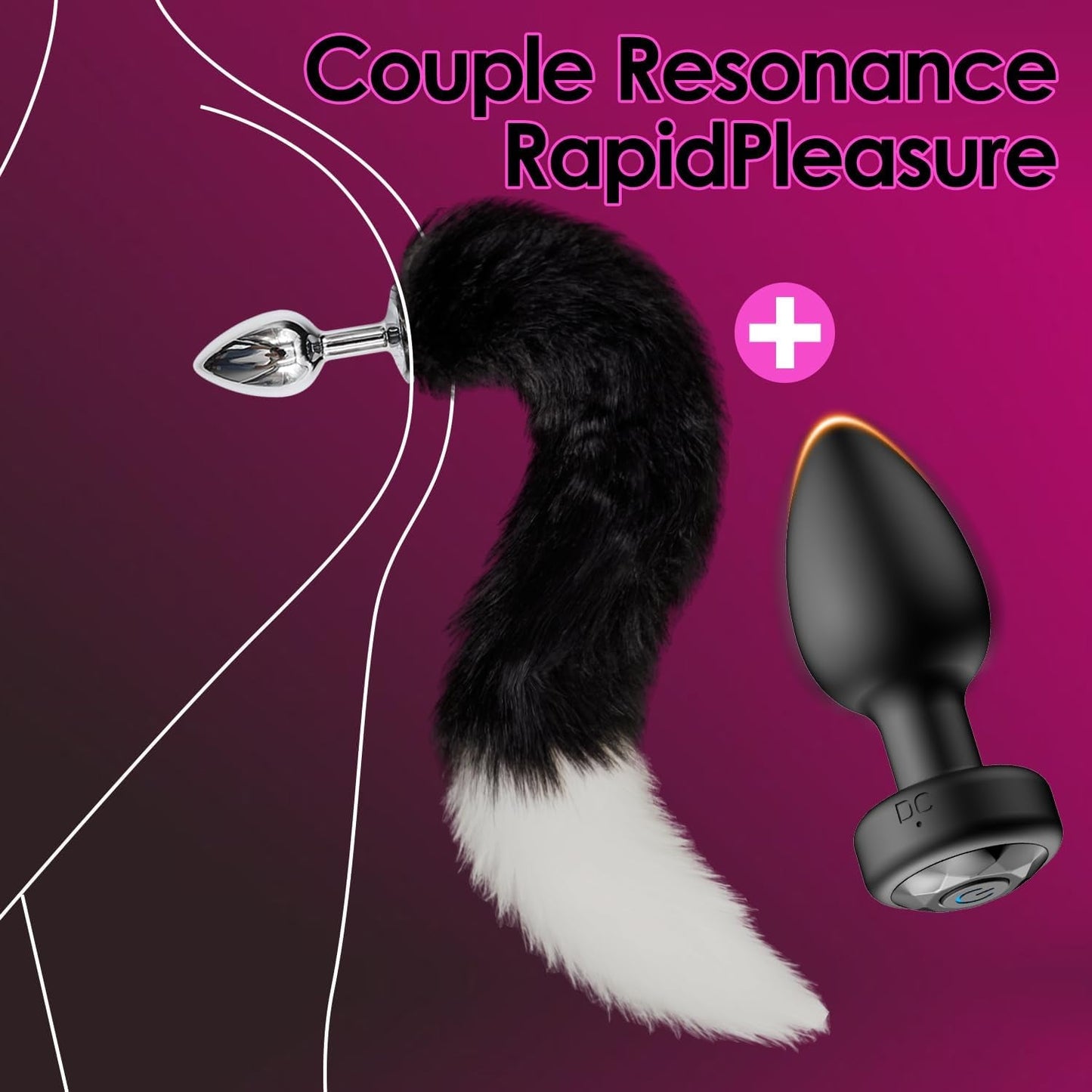 Conjunto anal de cola de zorro y vibrador DualPlay remoto