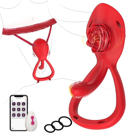 BloomDrive Anillo para el pene, estimulador de clítoris, punto G, portátil, 9 modos