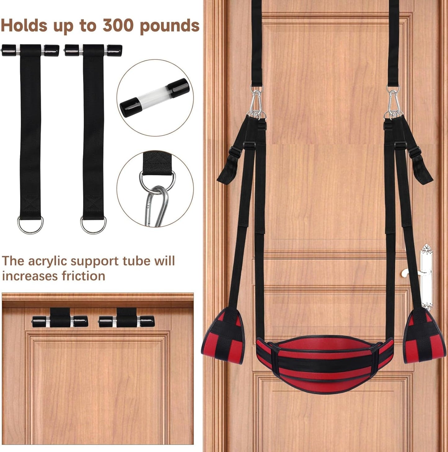 Columpio sexual Velaryn para puerta con asiento y sujeciones