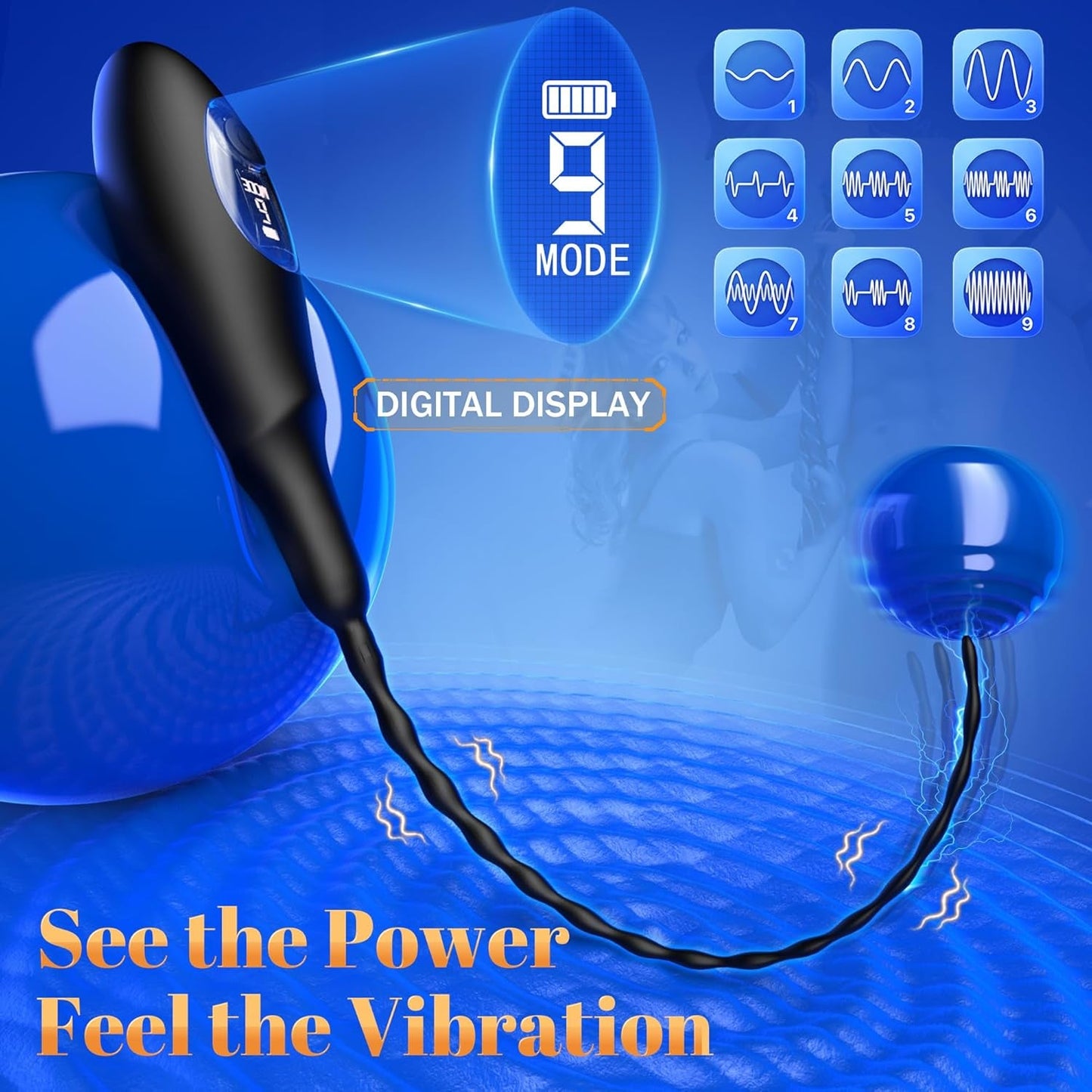 Sonda uretral vibratoria PulseSound con tapón para pene