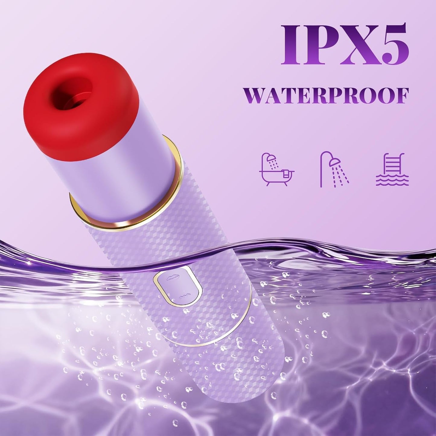LuxeLip Lápiz Labial Vibrador Bala Chupador de Clítoris 2 en 1