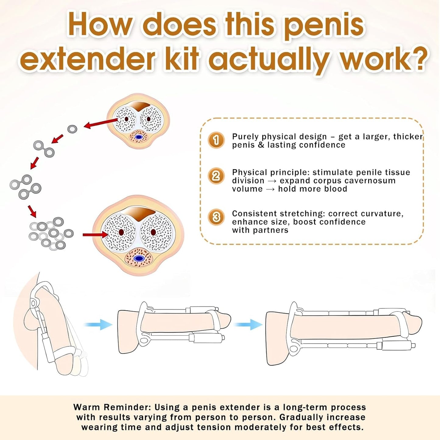 LuxTrax Extensor de Pene, Dispositivo de Tracción Ajustable