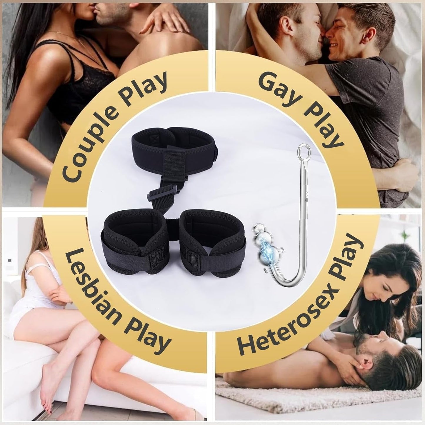 VibeBound Vibrating Anal Hook Bondage para cuello y muñeca