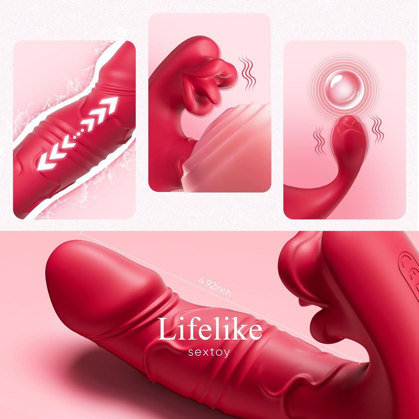 Vibrador Llevable Propulsor de Triple Estimulación ThrustMuse