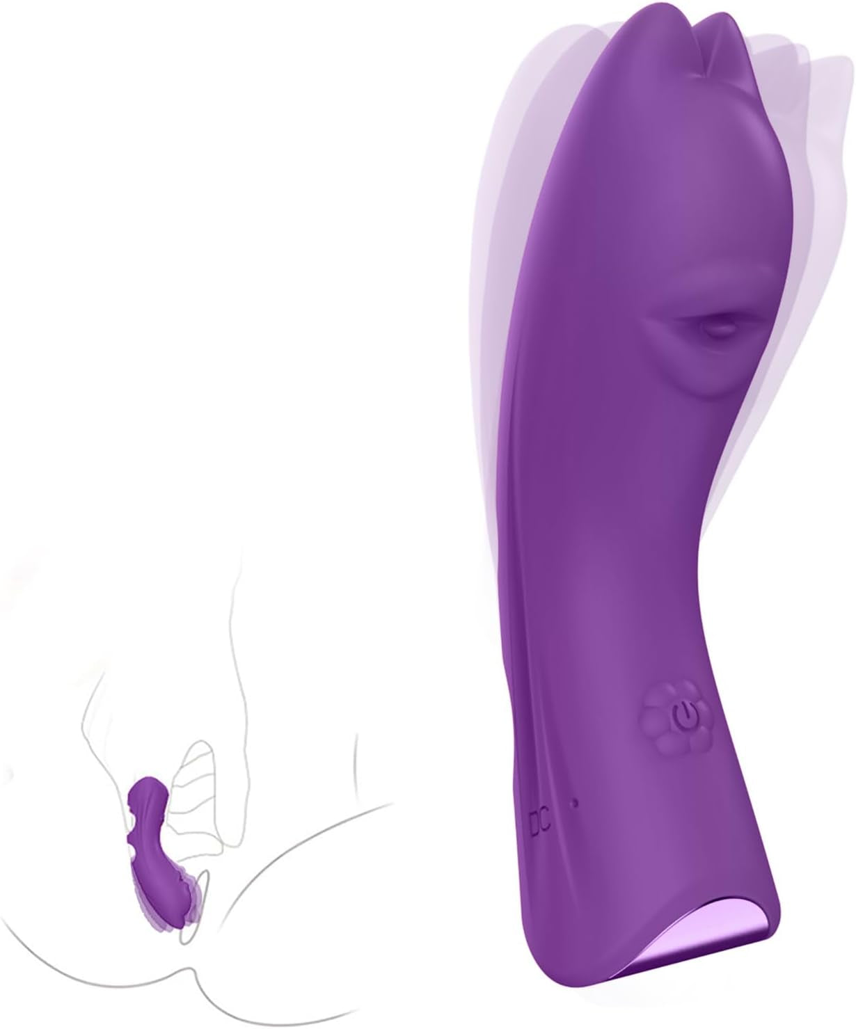 Vibrador de dedo para gatos KittyCurve 10 modos impermeable morado