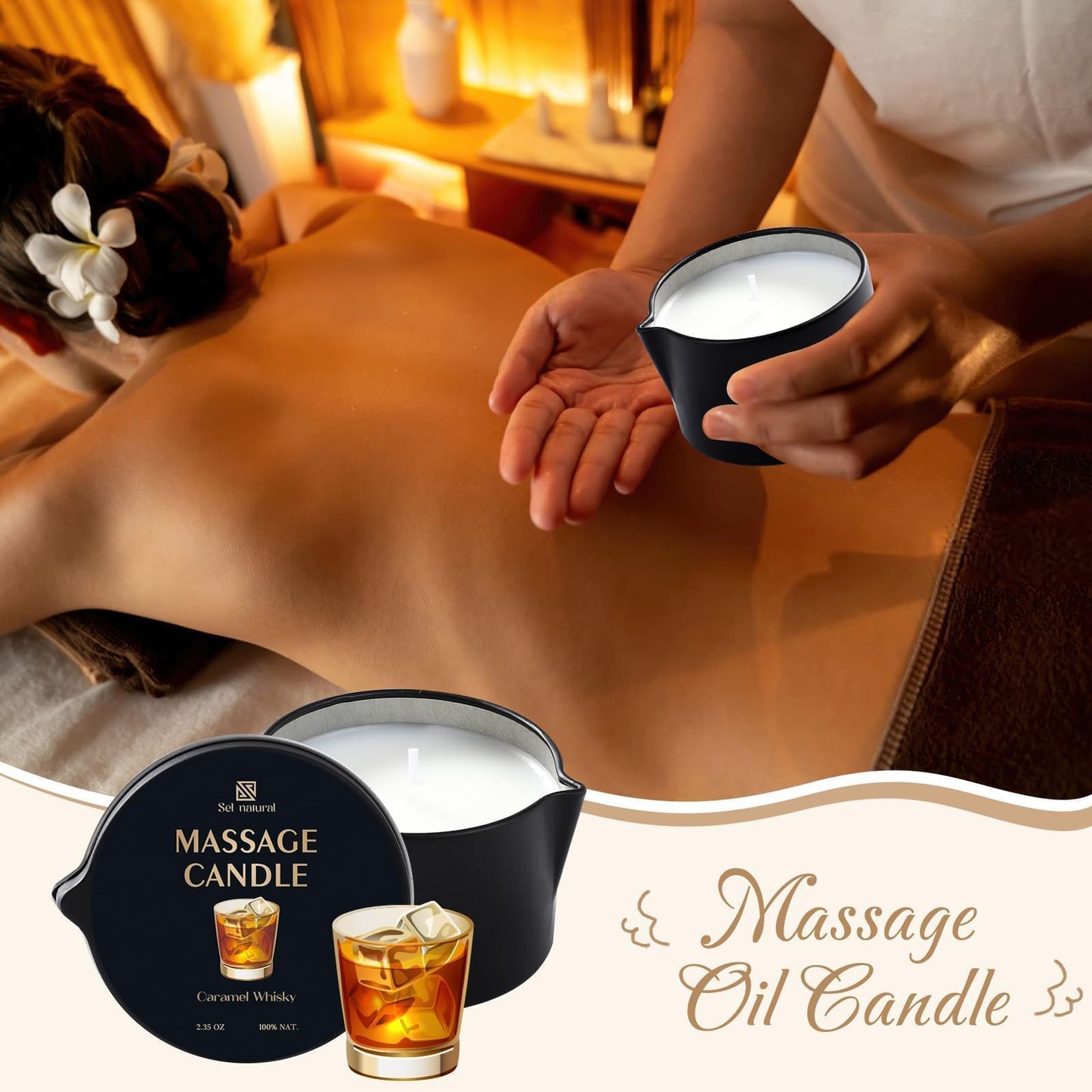 Paquete de 3 velas de masaje sensuales