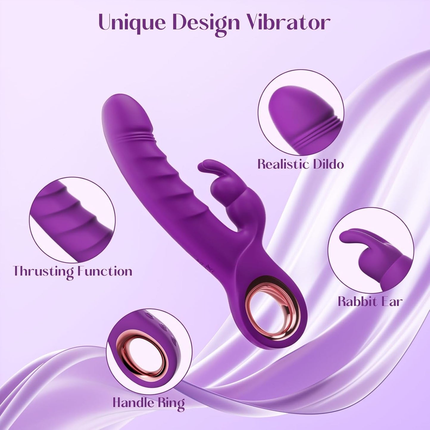 VelourRose Rose Vibrateur lapin vibrant 7 modes étanche