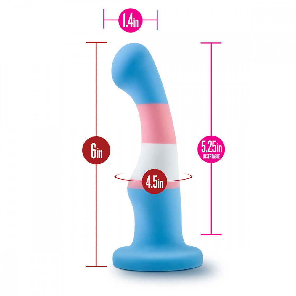 Dildo de silicona Blush Avant P2 Orgullo Transgénero - Azul verdadero