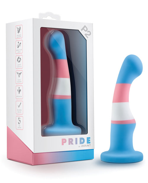 Dildo de silicona Blush Avant P2 Orgullo Transgénero - Azul verdadero