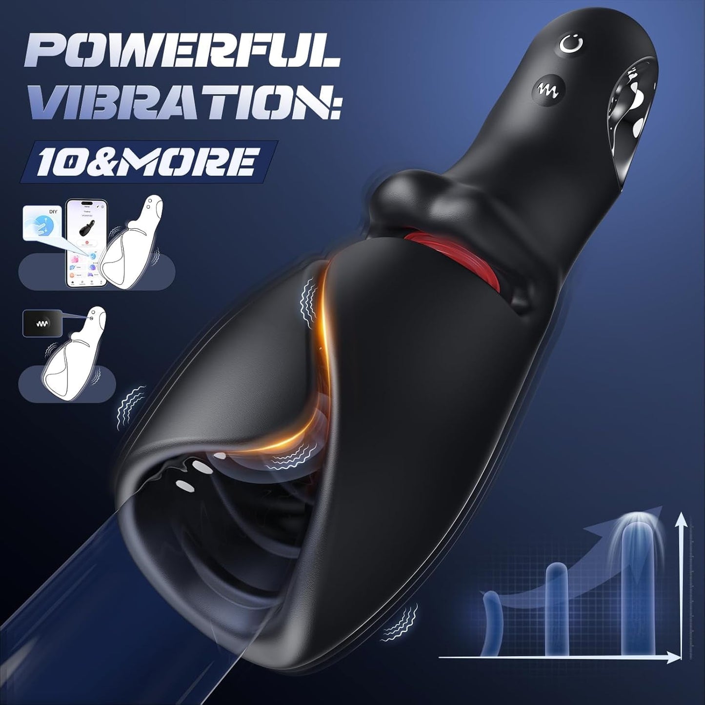 Vibromasseur de langue AI LumiTongue pour homme avec contrôle par application