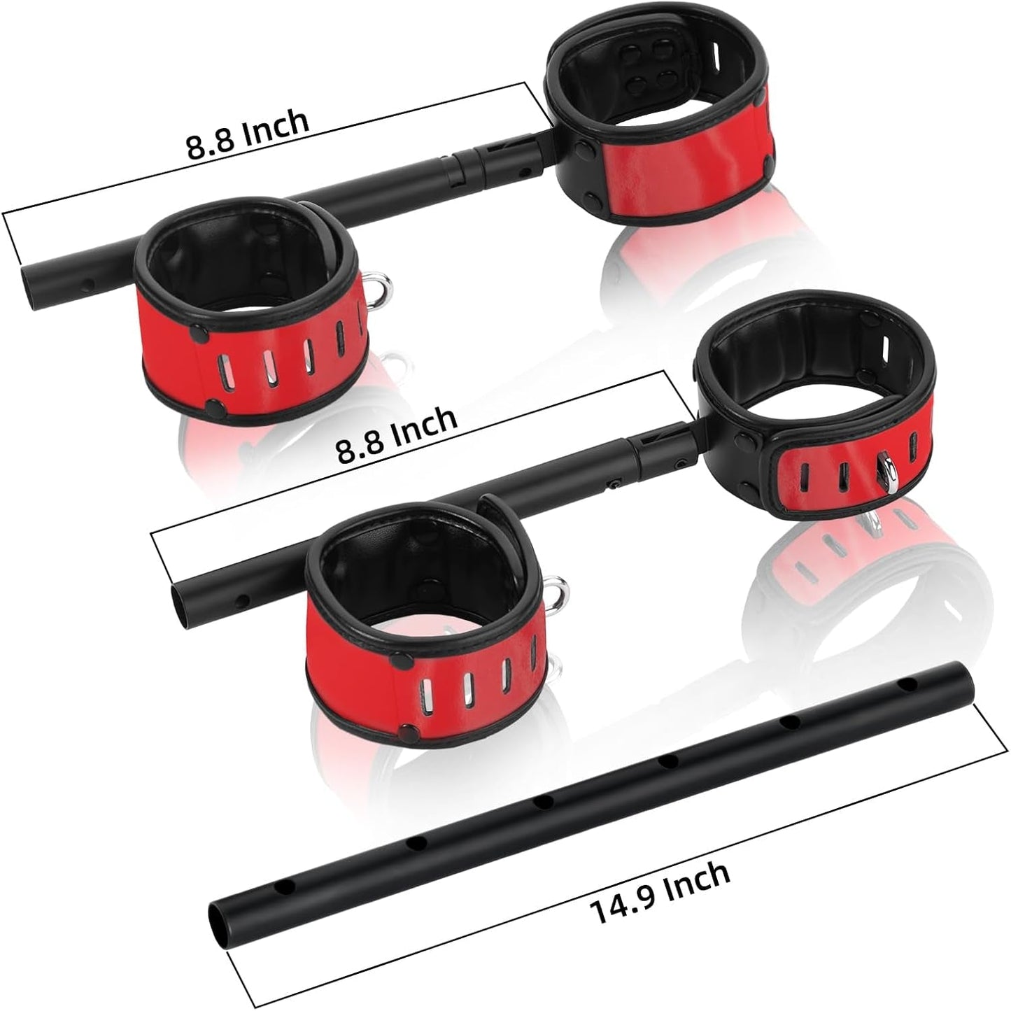 Barra separadora giratoria con cerradura PivotLock roja
