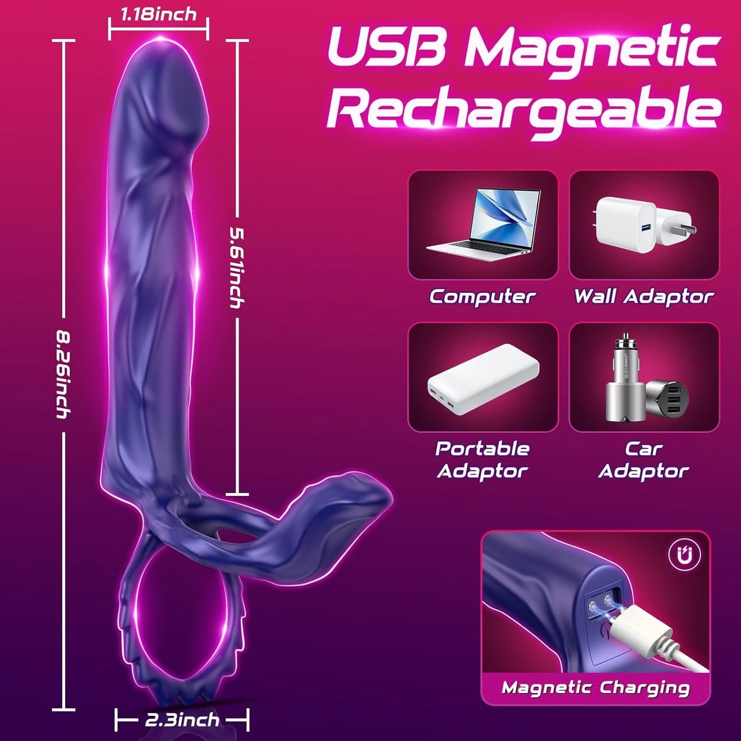 Anillo para pene DualDrive con vibrador de clítoris incorporado