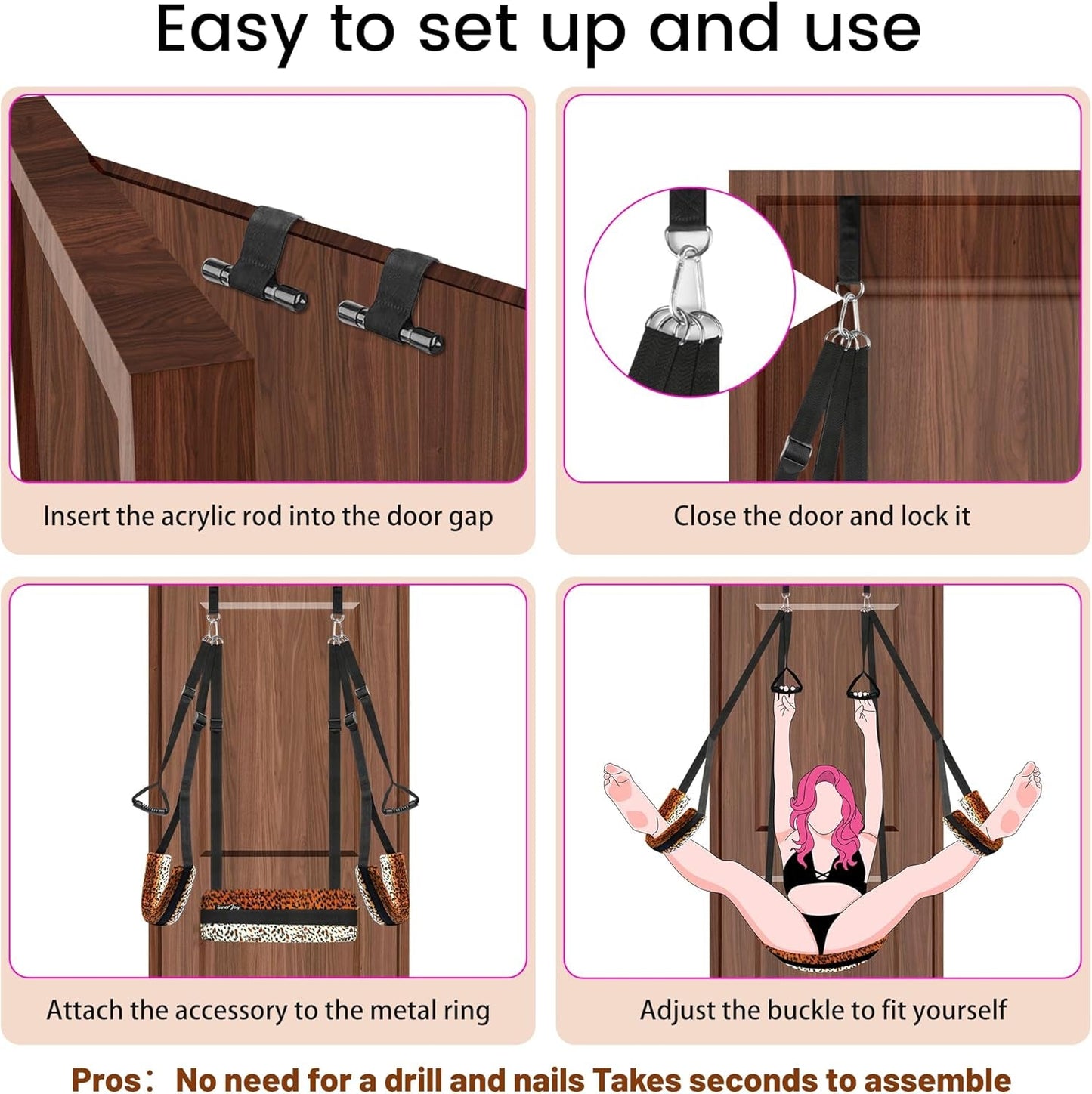 VelarynX Door Sex Swing Adjustable Cushion 330lb