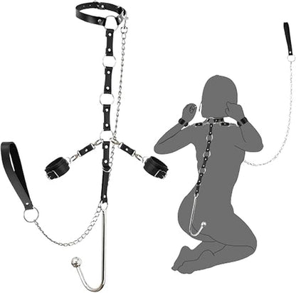 NightBound Anal Hook Harness Bondage Kit with Collar