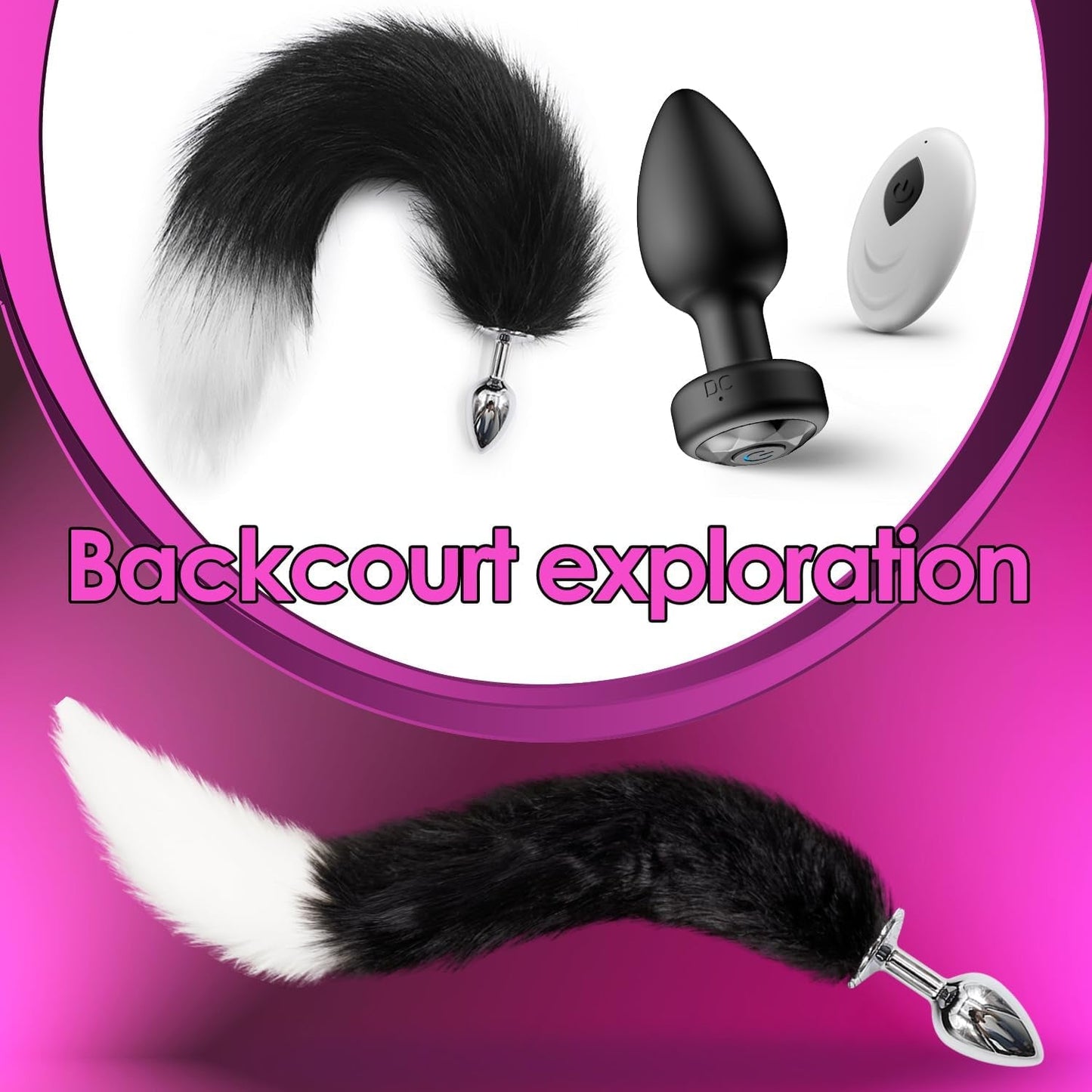 Conjunto anal de cola de zorro y vibrador DualPlay remoto