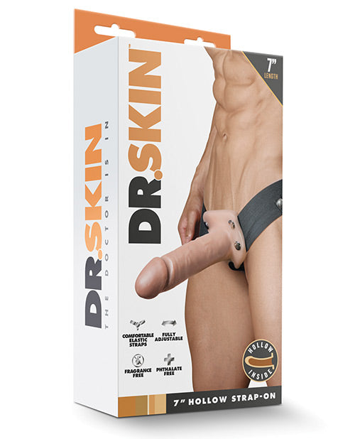 Dr. Skin 7" Hollow Strap On - Vanilla