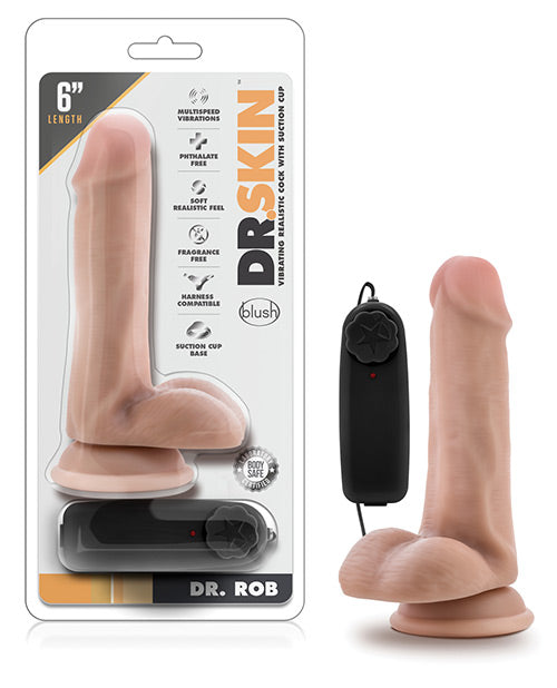Gode ceinture vibrant Dr. Rob de 15 cm - Vanille