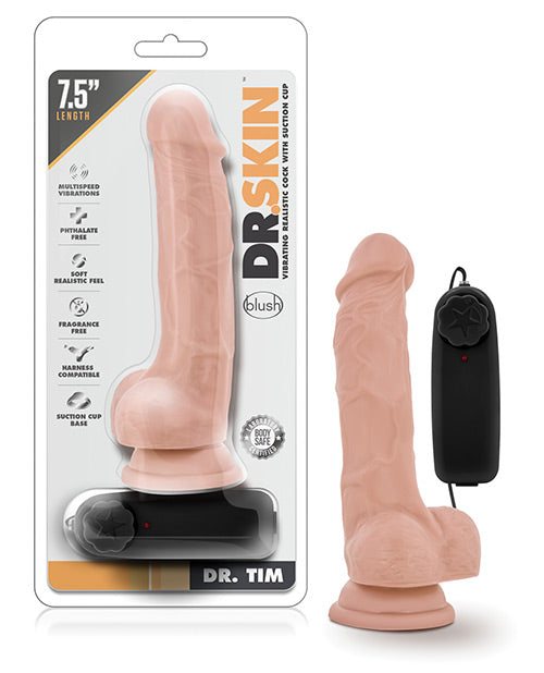 Vibreur pénien Dr. Tim 7.5" - Vanille