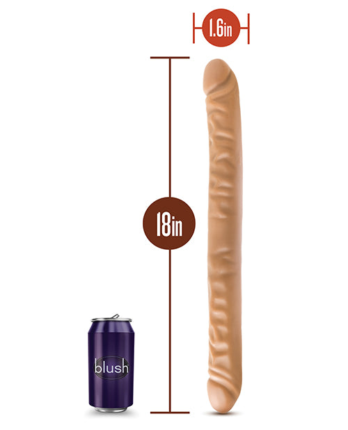 Dr. Skin 18" Dildo Doble - Mocha