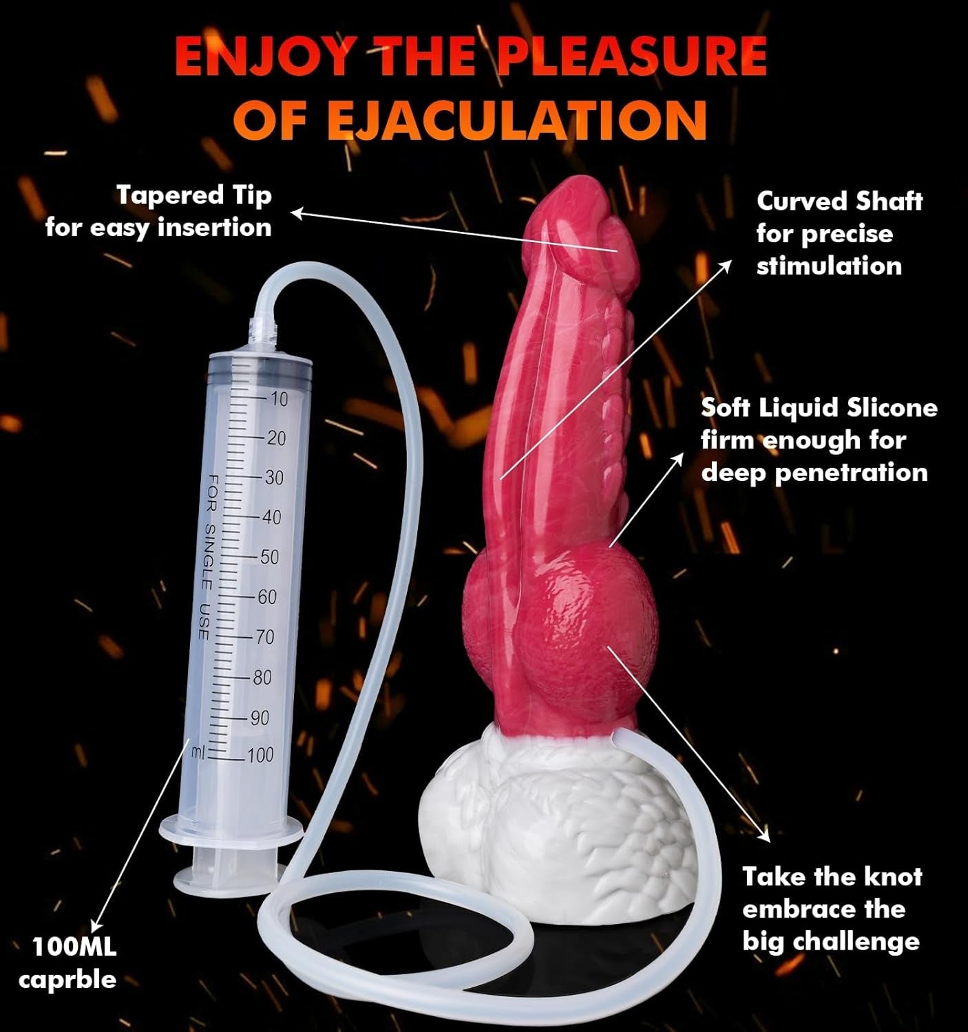 KnotJet Dildo con Nudo Eyaculador de 9.5" con Ventosa de Silicona