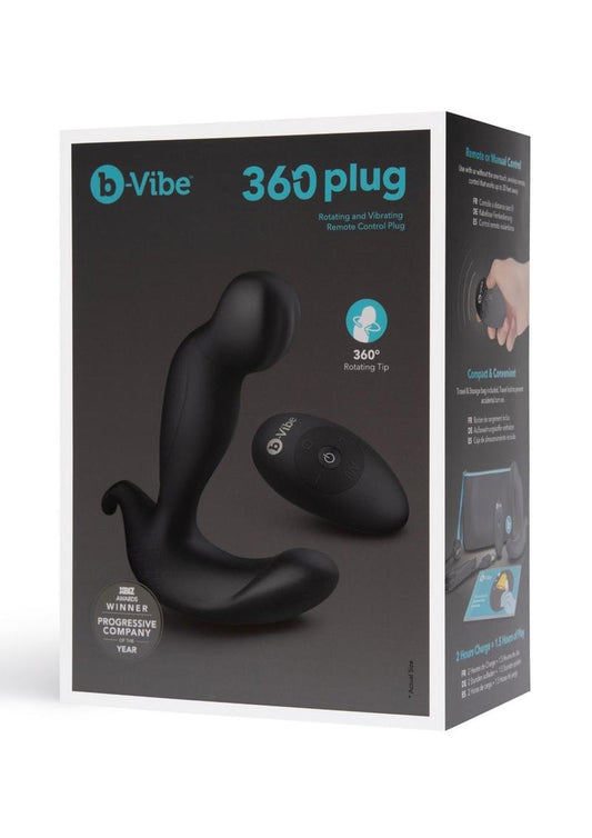 Enchufe Anal Giratorio y Vibrador de Silicona Recargable 360 Plug con Mando a Distancia